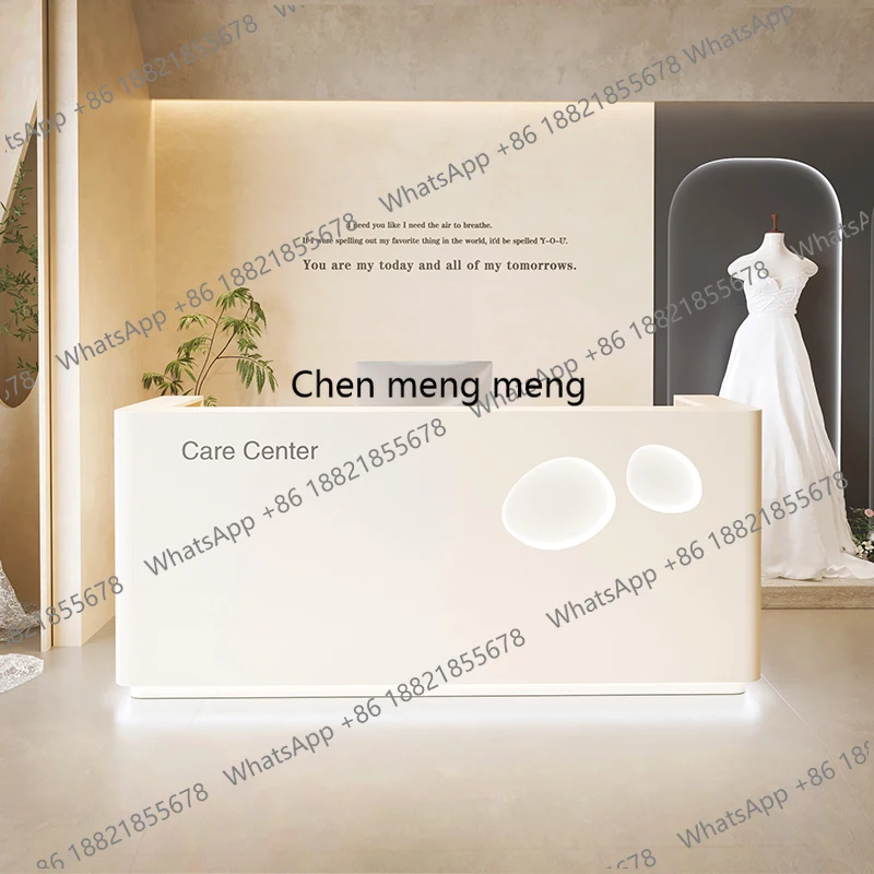 

Deep Storage Front Desk Reception Counter Modern Luxury U Shape Reception Desk Beauty Salon Mostrador Recepcion Office Furniture