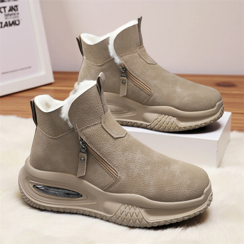 الرجال الشتاء الأحذية الباردة برهان حذاء من الجلد 2024 الرجال الشتاء عالية الجودة الدافئة عالية أعلى أحذية قطنية في الهواء الطلق سميكة سوليد الثلوج الأحذية #2
