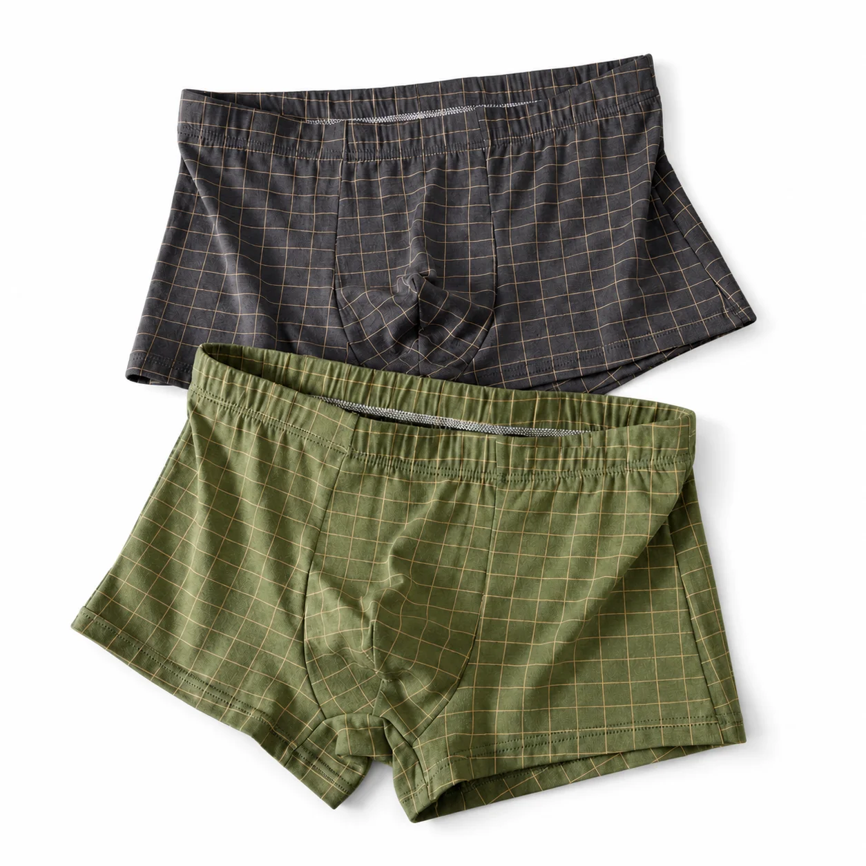 LA KACO Ropa Interior Masculina, Calzoncillos a Cuadros, Calzoncillos de Algodón Transpirables para Hombre, Ropa Interior de Algodón Puro con Entrepierna Plana