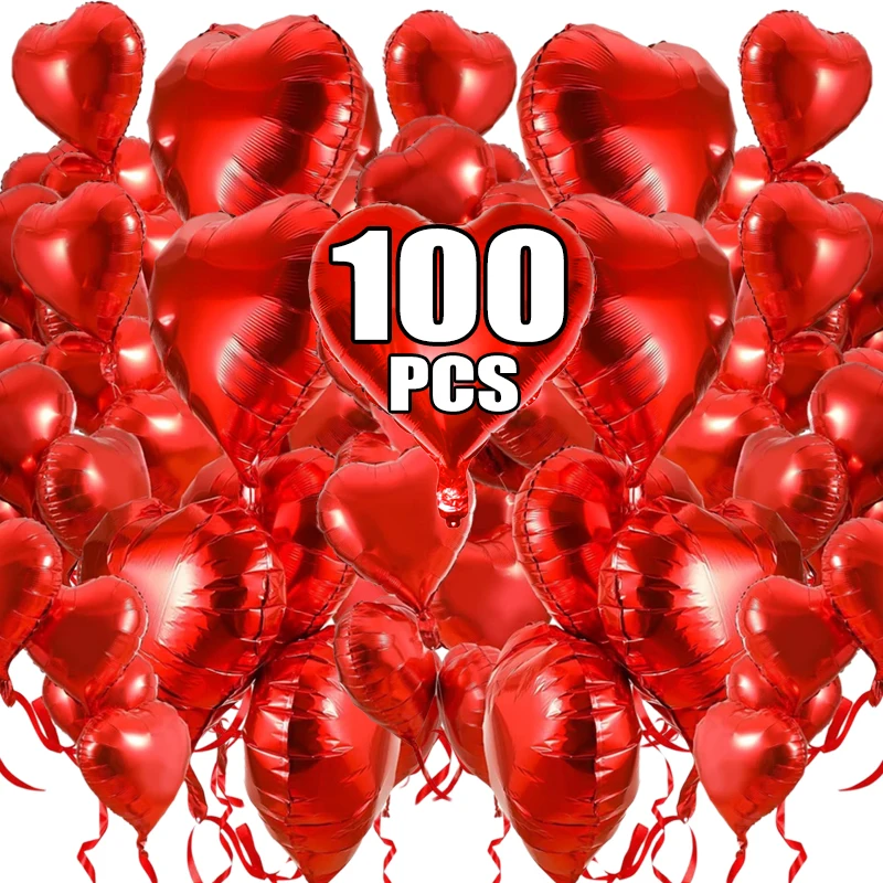 

18 Inch Big Love Heart Foil Balloons Inflatable Helium Globos DIY Valentine's Day Wedding Birthday Party Decoration Balloon Gift