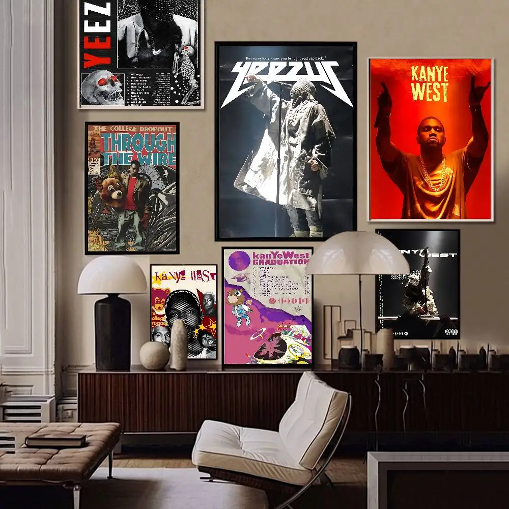 Classic Rapper K-Kanye W-West Y-Ye Good Quality Prints and Posters Waterproof Paper Sticker Coffee House Bar Posters Wall