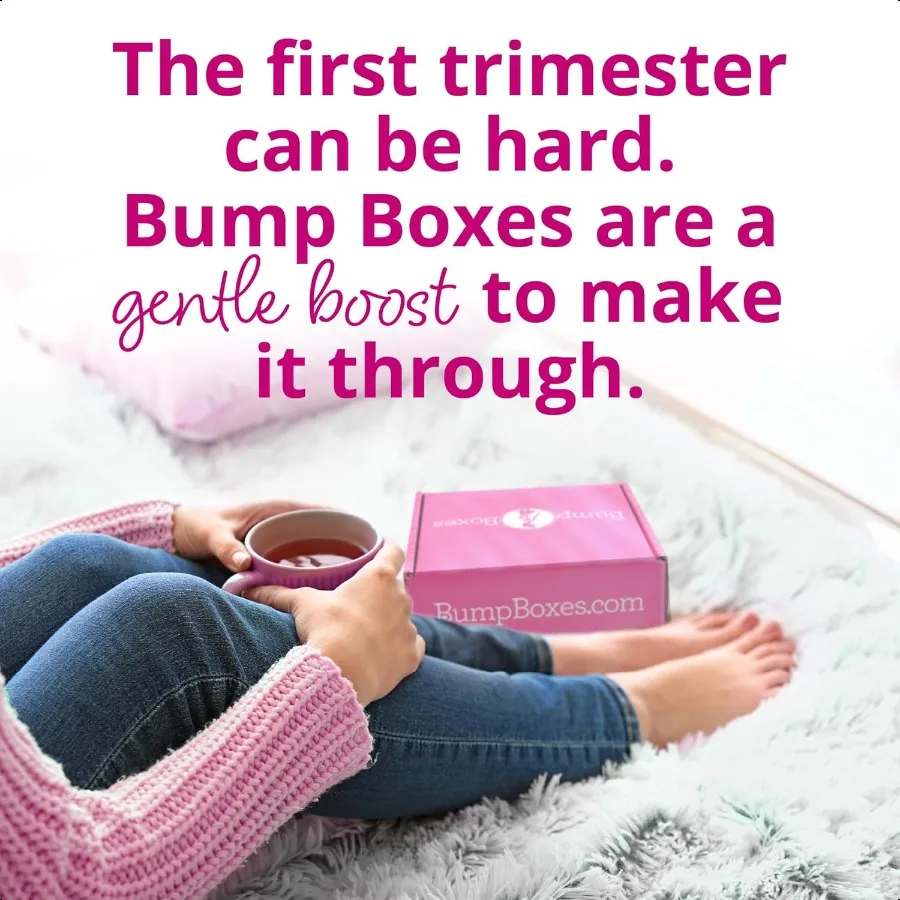 Bump Boxes 1st Trimester Pregnancy Gifts for Expecting Moms with Water Bottle Journal Lotion and Milestone Cards Gift for Mothe