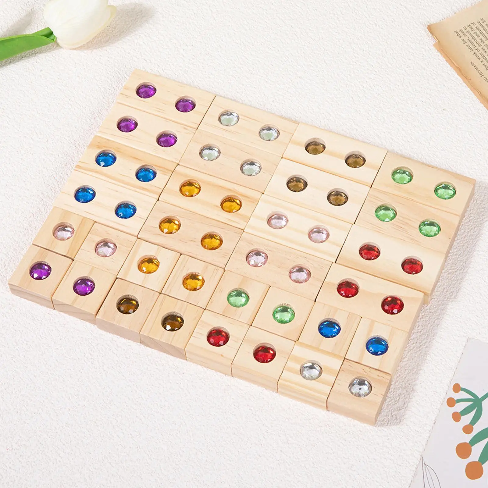 Rainbow Stacker Blocks Rainbow Stacking Cube Toy Set Rainbow Stacking Tower Game Acrylic Block Construction For 3 Years Old