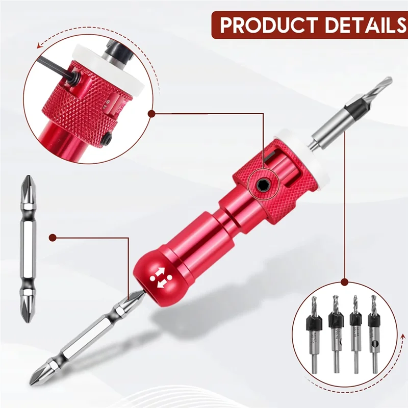 Woodworking Counterbore Drill Step Drill Wood Self-Tapping Screw Punch Holes Drill Bit Installation Tool-[Qahk]