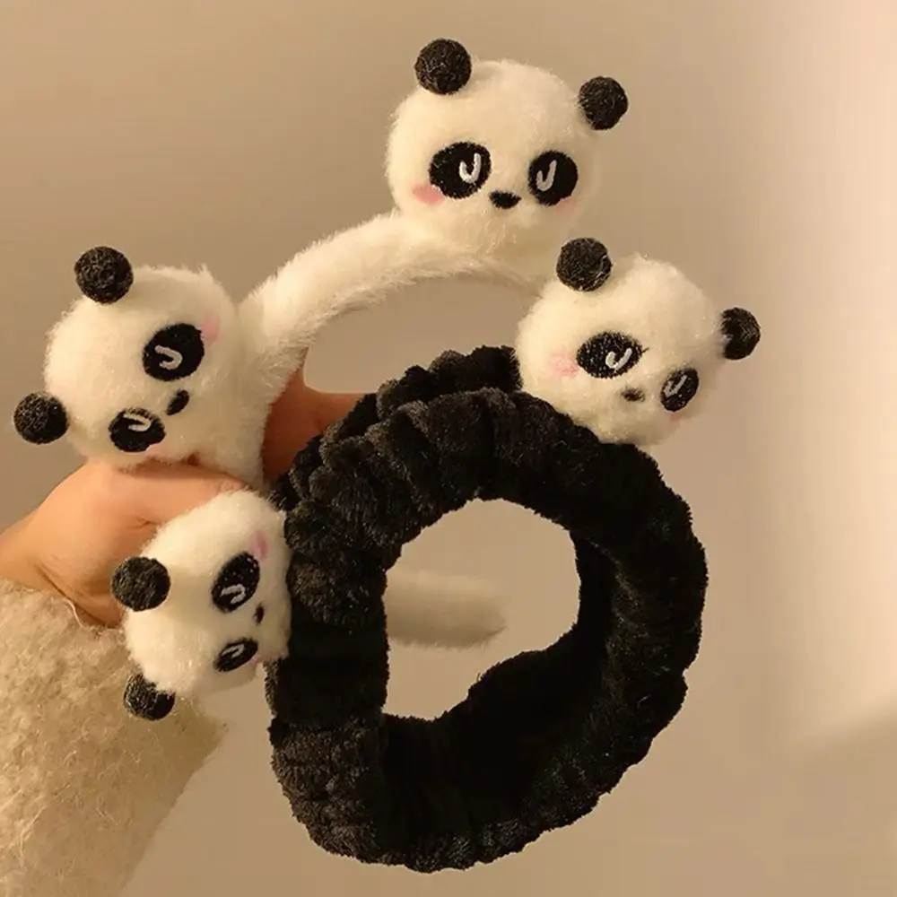 Exquisite Cartoon Plush Headband Kawaii Furry Panda Hair Hoop Animal Ears Makeup Headwear Women