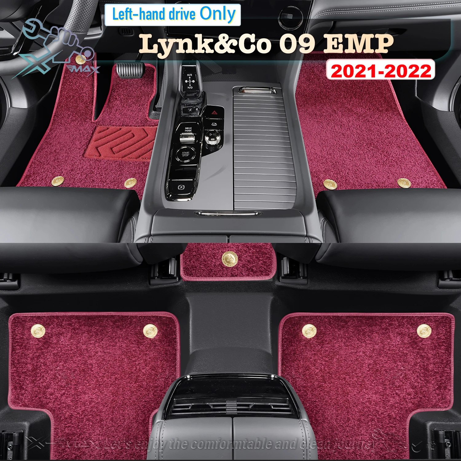 

Left-hand Drive Car Floor Mat For Lynk&Co 09 EMP 2021-2022 Full Surround Foot Mat Automotive Floor Mat Floor Liner Water-proof