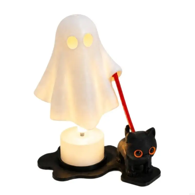 Halloween Tabletop Devil Statue, Walking Cats Figurine for Desk Shelf Bedside Display with Whimsical Gift Ready for A2UB