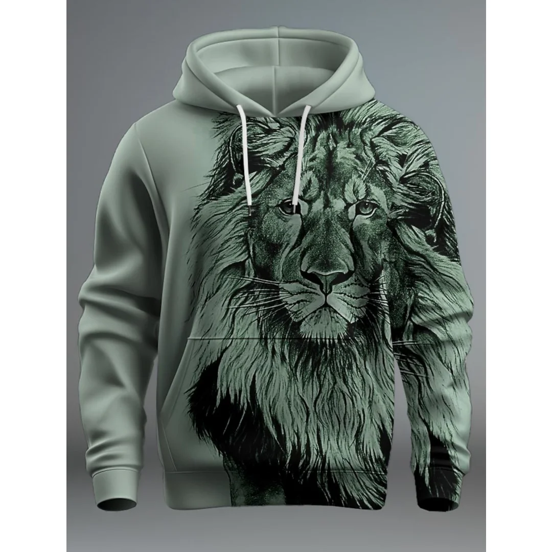 Amerikaanse stijl leeuw straat grafische hoodie 3D print lente en herfst mode streetwear sport heren en dames Y2K hoodies