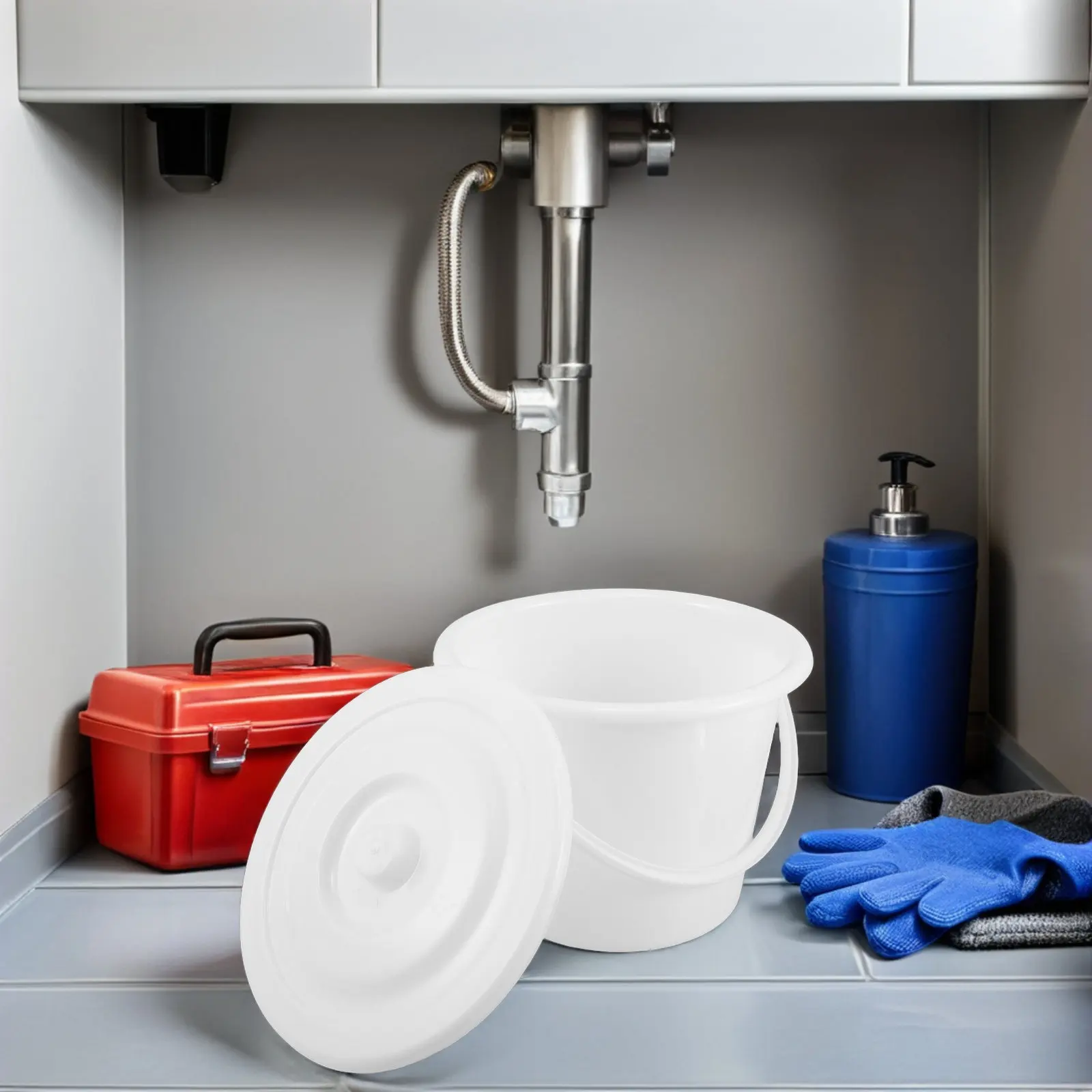 

Commode Bucket Large Capacity 3000Ml Clear Scale Bedside Urinal Container Thickened Plastic Leakproof Lid Handle for Hospital