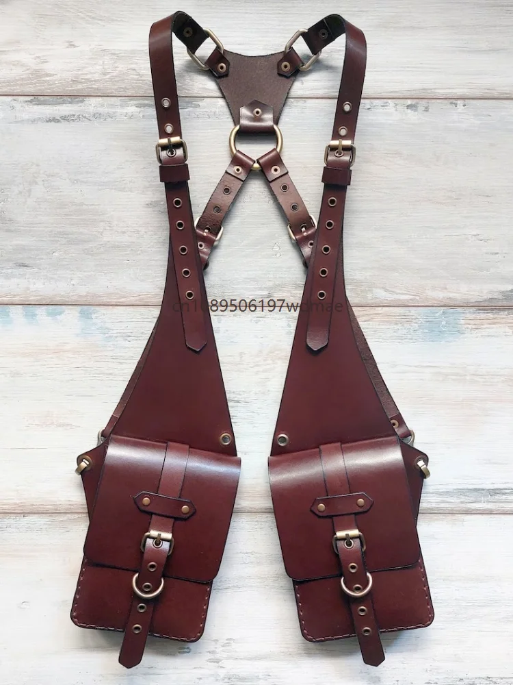 

Underarm Retro Pouch Adjustable Costume Accessory Unisex Shoulder Strap Outdoor Phone Wallet Medieval Punk Backpack Cosplay Prop