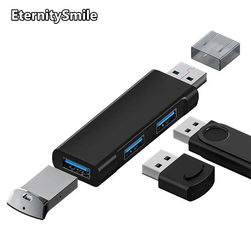 High Speed 4 Port USB 3.0 Hub Adapter, Expansão Splitter, Desktop para PC, Laptop, Expansor USB, Acessórios de computador