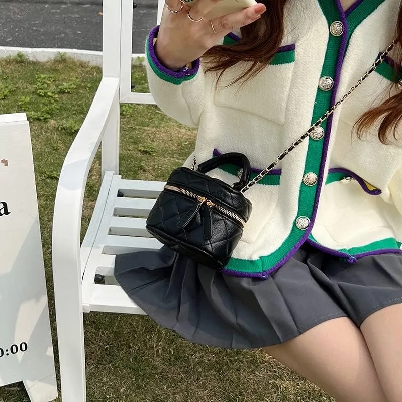 

Новая весенняя сумка 2025, сумка с бриллиантами, сумка на цепочке, универсальная однотонная портативная мини-сумка-мессенджер Xiaoxiang