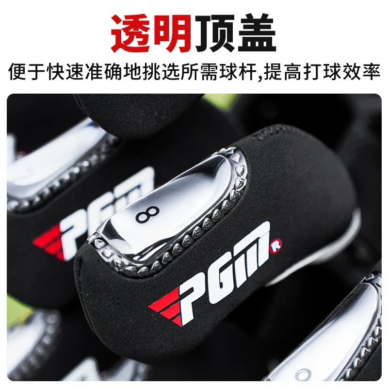 PGM Golf Iron Headcovers Thickened Shockproof Iron Covers Transparent Head Sleeve for Men Women Golf Club Protector
