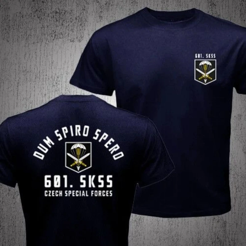 Czech Army 601 SKSS Special Forces with The Same Logo Print Military Fans Short-sleeved T-shirt Men's Personalized Casual Top