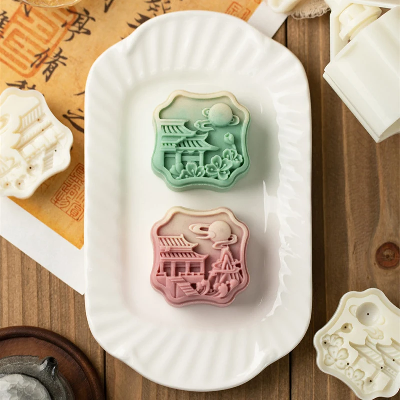 1Set Wangyue برج منتصف الخريف مهرجان قالب كعك القمر المعجنات الحلوى الطرف أداة زخرفة أدوات المائدة في الهواء الطلق #1