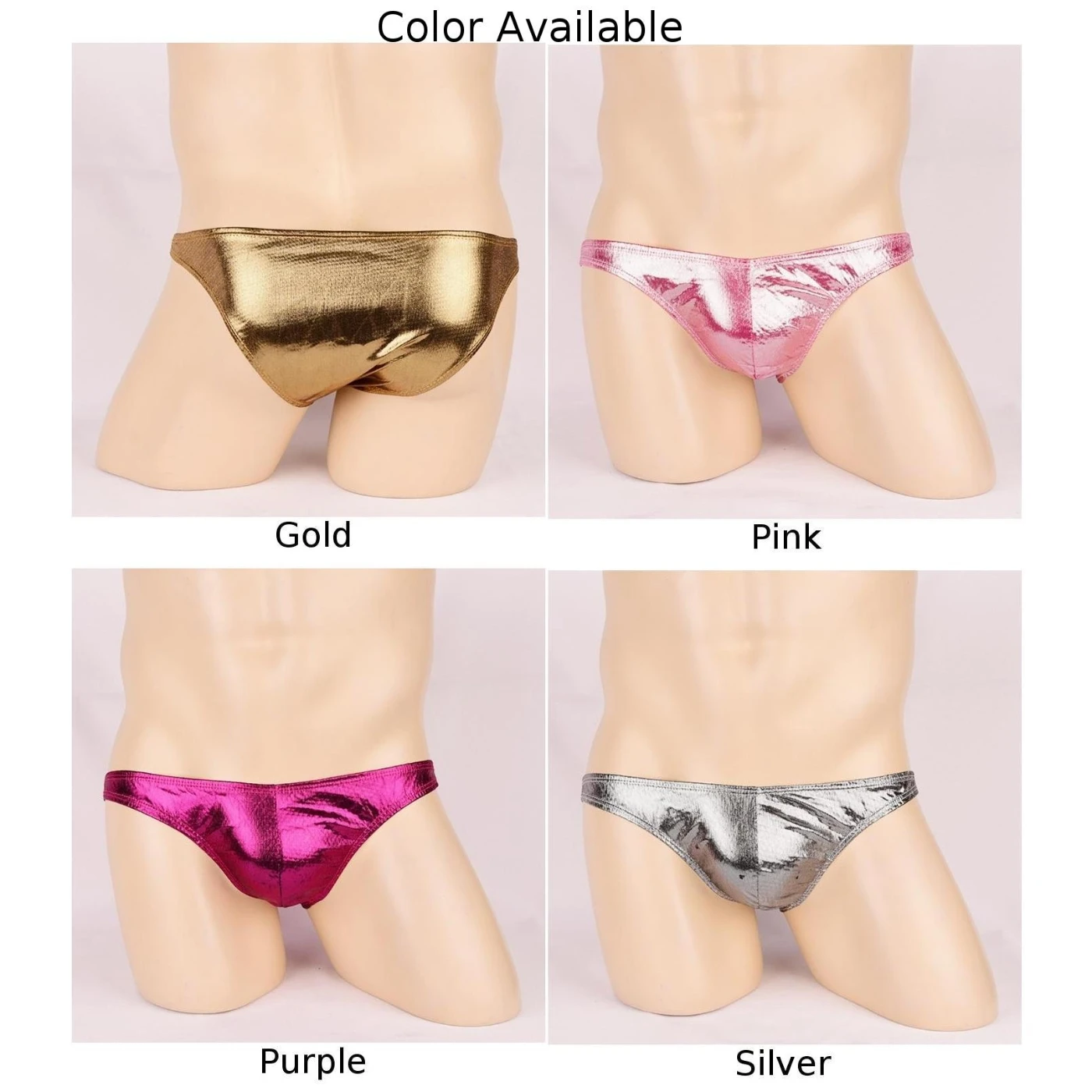 Mens Sexy Wet Look Shiny Briefs Low Waist G-String Lingerie Seamless Thong Underwear Clubwear Peni Bulge Pouch Underpants