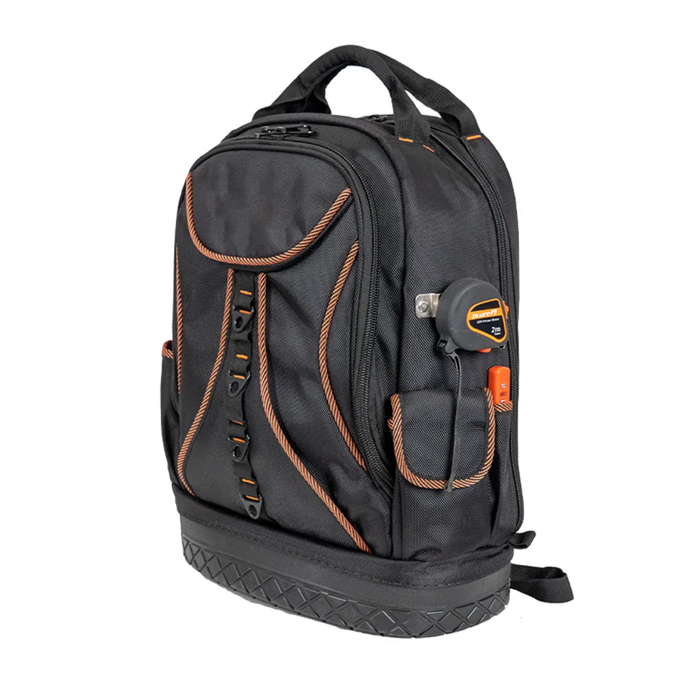 

2025 Portable thick plastic construction site large-capacity backpack with hardware tools, dual shoulder bag, electrician's bag