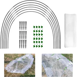 Garden Greenhouse Hoop Set, Gardening Folding Fiber Pole Set, Arch Greenhouse Planting Tunnel Bracket Garden Accessory