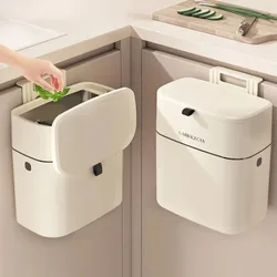 Trashcan with Lid Wall Mounted Trashcan Door Hanging Trash Can Kitchen Organizer Tool Cabinet Large Capacity Garbage Rubbish Bin