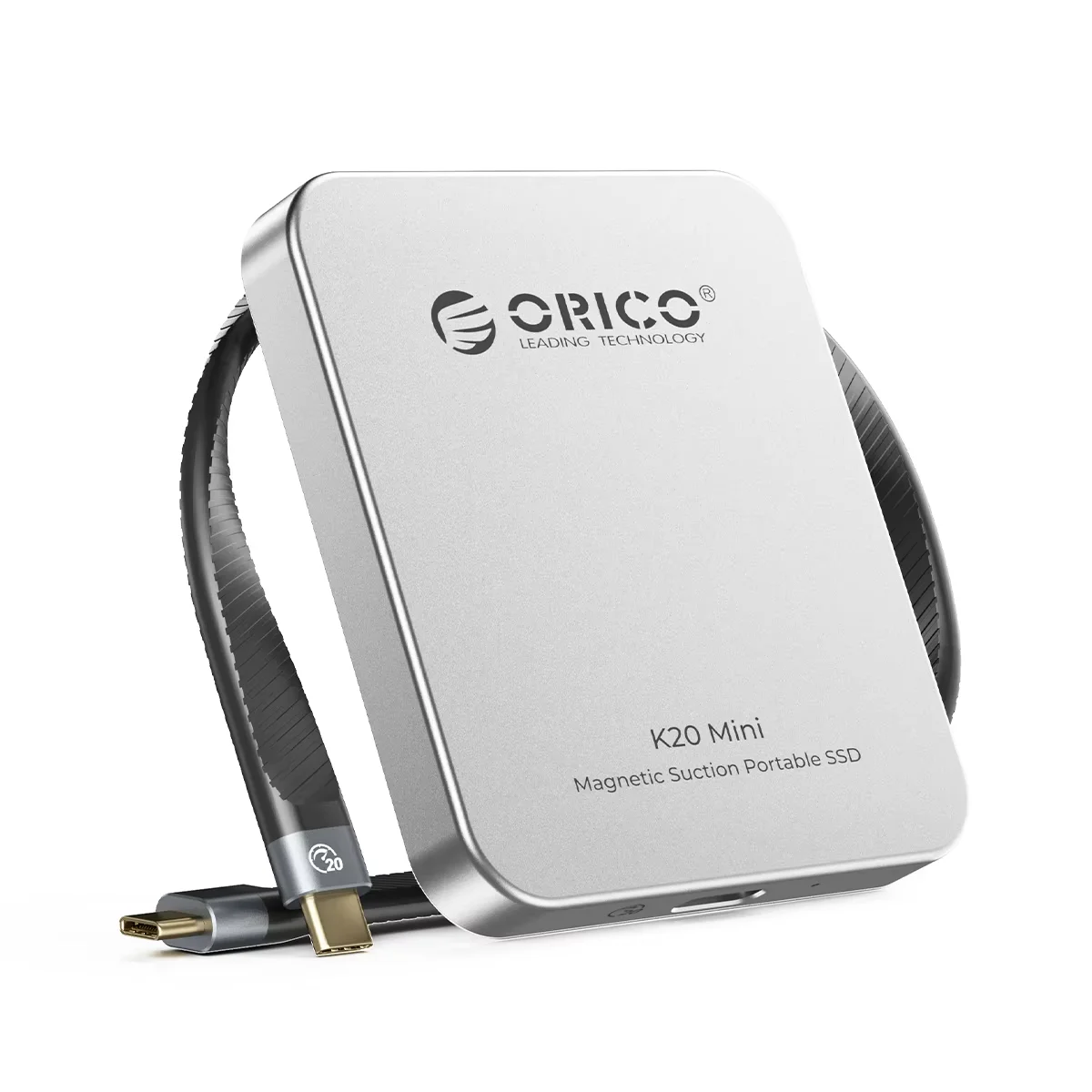 ORICO 2TB Magnetische Externe SSD, 4K ProRes HDR Aufnahme und Speicherung, Tragbare SSD bis zu 2000 MB/s, Nur Kompatibel mit iPhone 15/16 Serie, Smartphone, Computer mit Typ-C Anschluss K20Mini