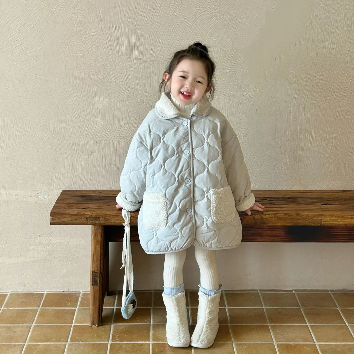 2024 Winter New Children's Clothing Korean Edition Children's Clothing Girls' Inner Lamb Wool Quilted Cotton Clothing