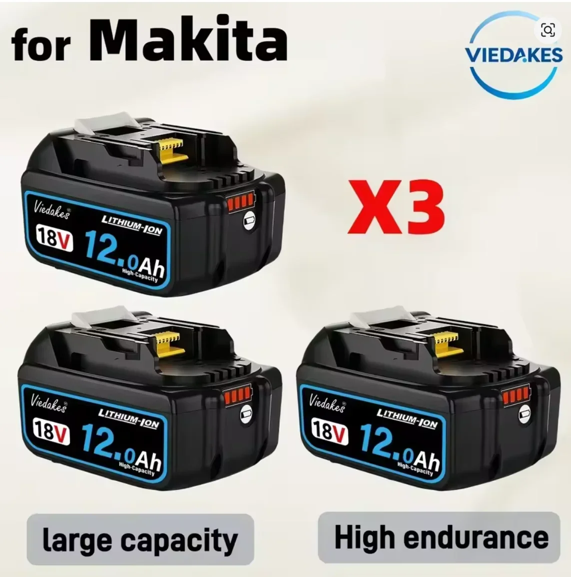 

DHL 2026 Upgrade 18V 6.0Ah 8.0Ah 12.0Ah Rechargeable Battery For Makita Power Tools with LED Li-ion Replacement LXT BL1860 1850