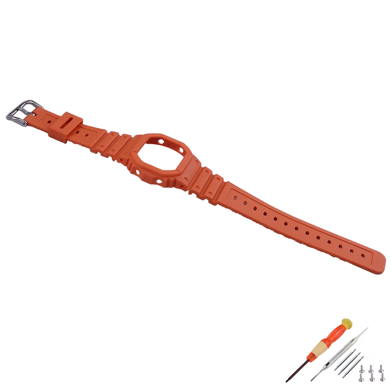 16mm Resin watch band and case compatible for Casio DW-5600 5000 GWX-5600C GW-B5600 watch strap men women rubber sport wristband