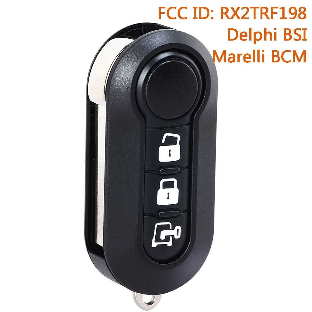 

KEYECU RX2TRF198 Delphi BSI / Marelli BCM Remote Car Key Fob for Fiat 500L Panda Ducato for Ram ProMaster 1500 2500 3500 City