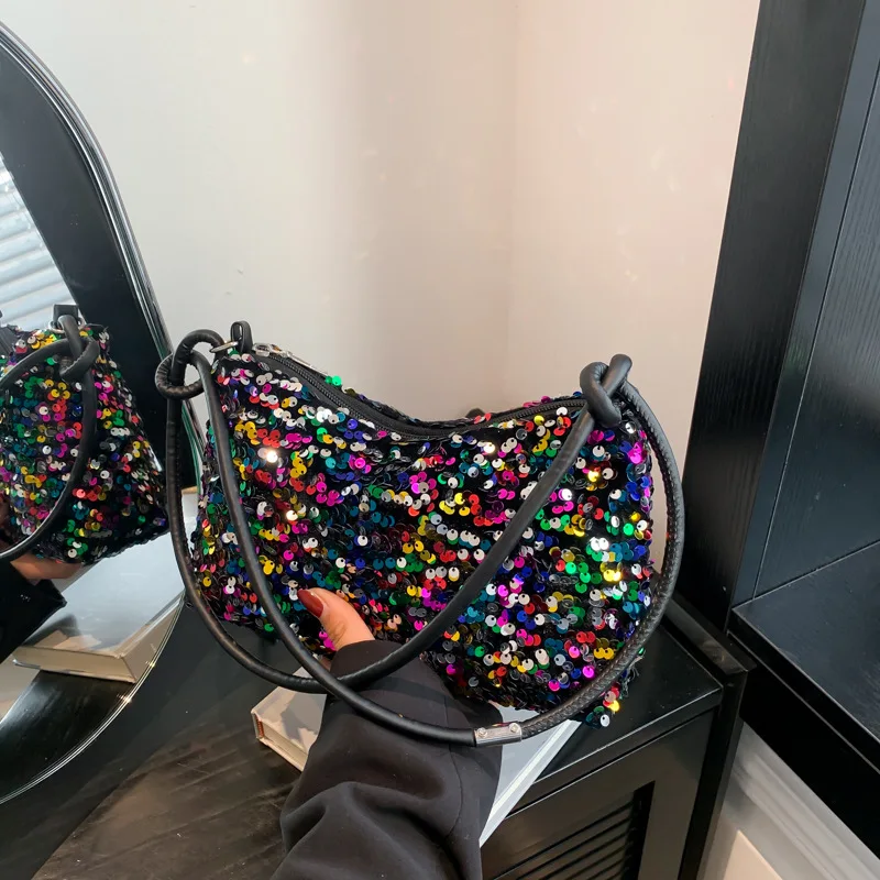 Sequins Fashion Internet celebrity Shoulder Bag Female Versatile Underarm Bag