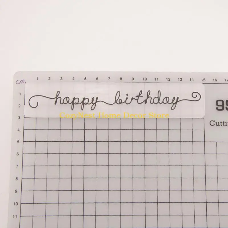 92MF Plastic Litsing Polder Template Diy Scrapbook Photo Almb Card Craft Happy Bir