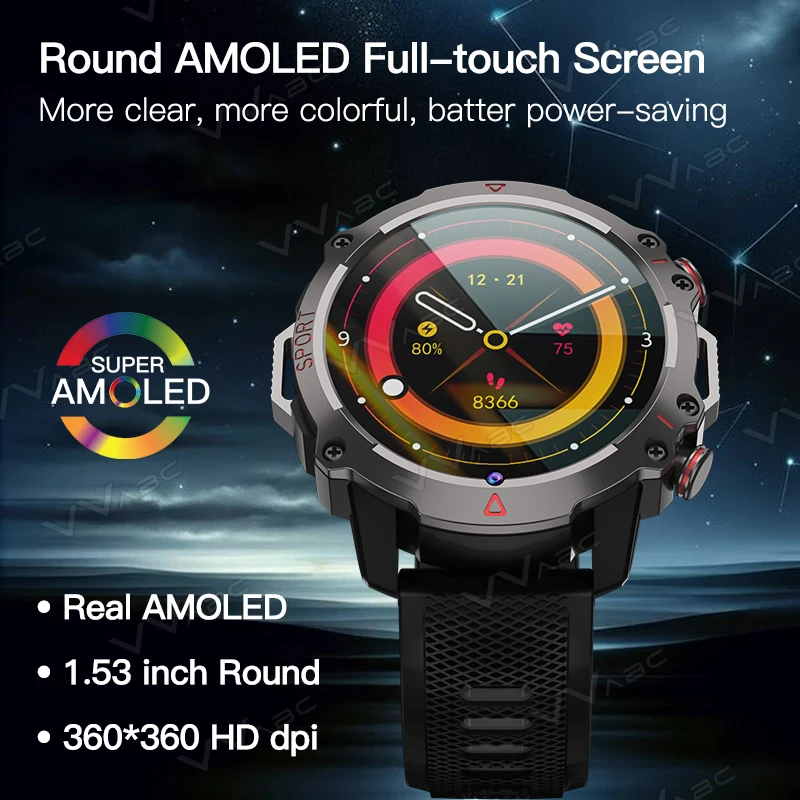 4G SIM Card Smart Watch with GPS Metal Case Front Camera Outdoor Google Play Android Round Smartwatch Heart Rate Fitness Tracker