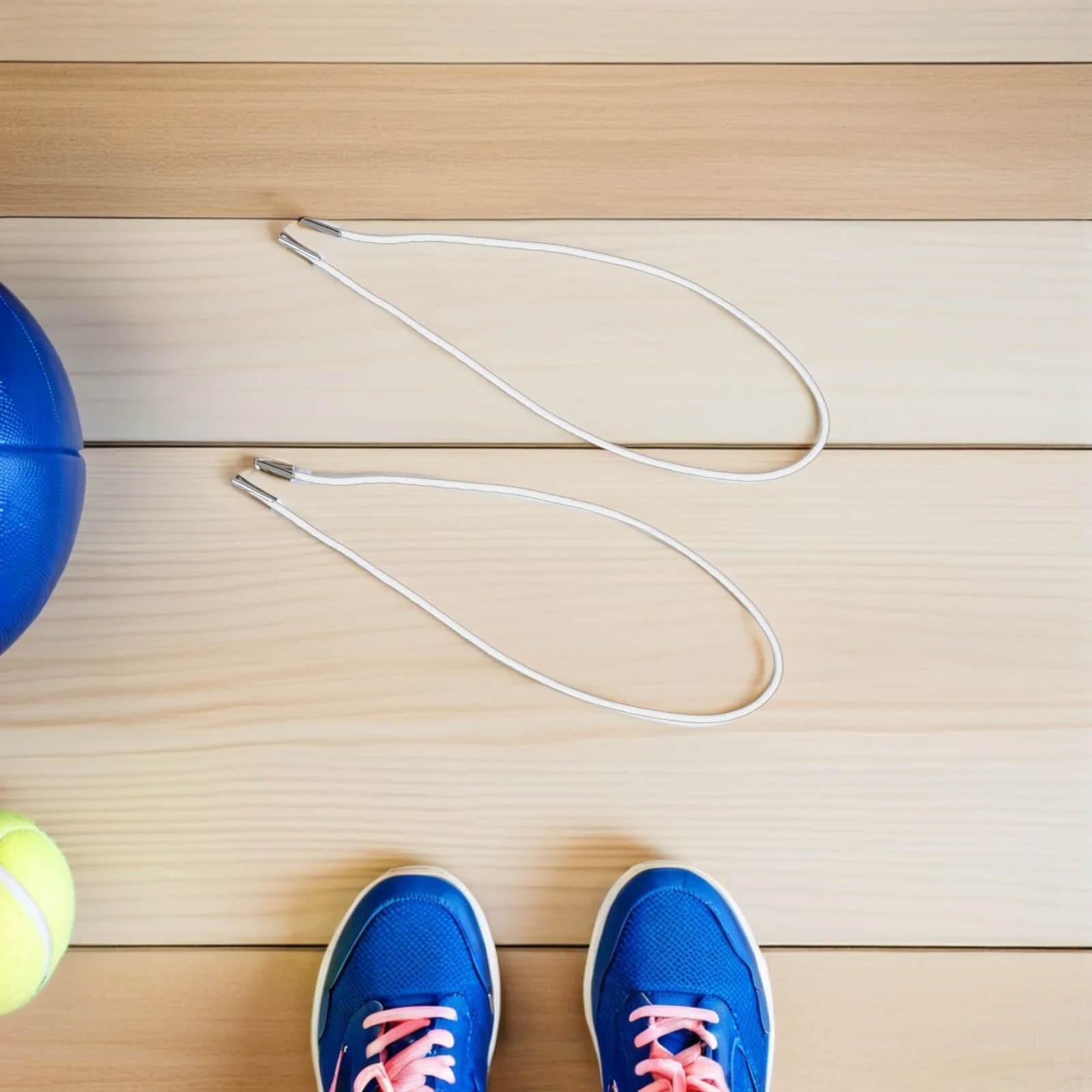 

50Pcs Elastic Barbed Cord Metal Ends Secure Stretchy Strap for Mask Hanging DIY Bracelet Elastic String White Stretchy Cord