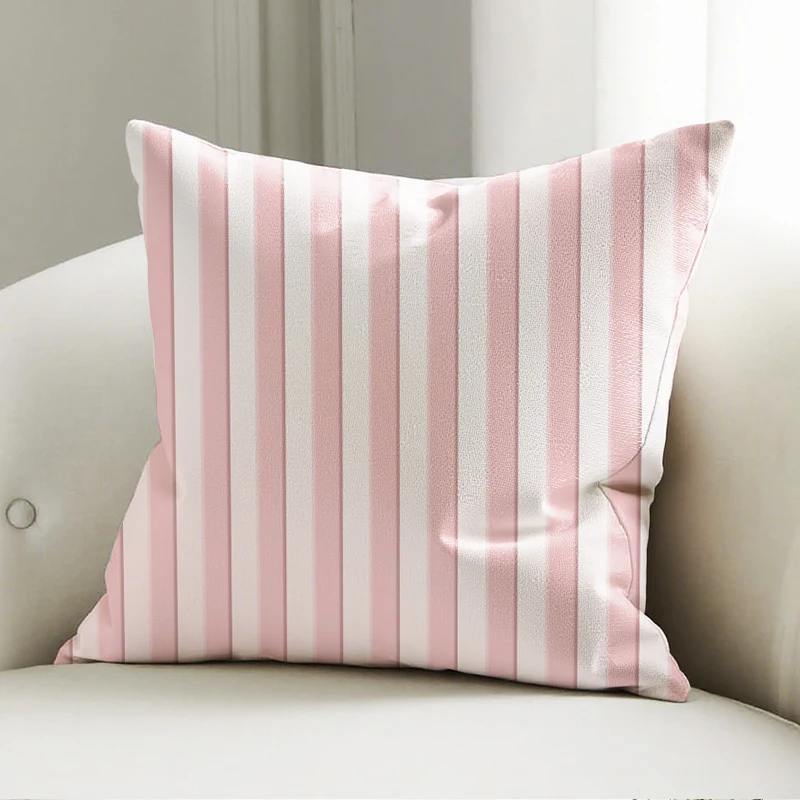 

Light Pink Striped Pillow Cover, Soft Vertical Stripe Decorative Cushion Case, Sofa Bed Home Decoration Pillow