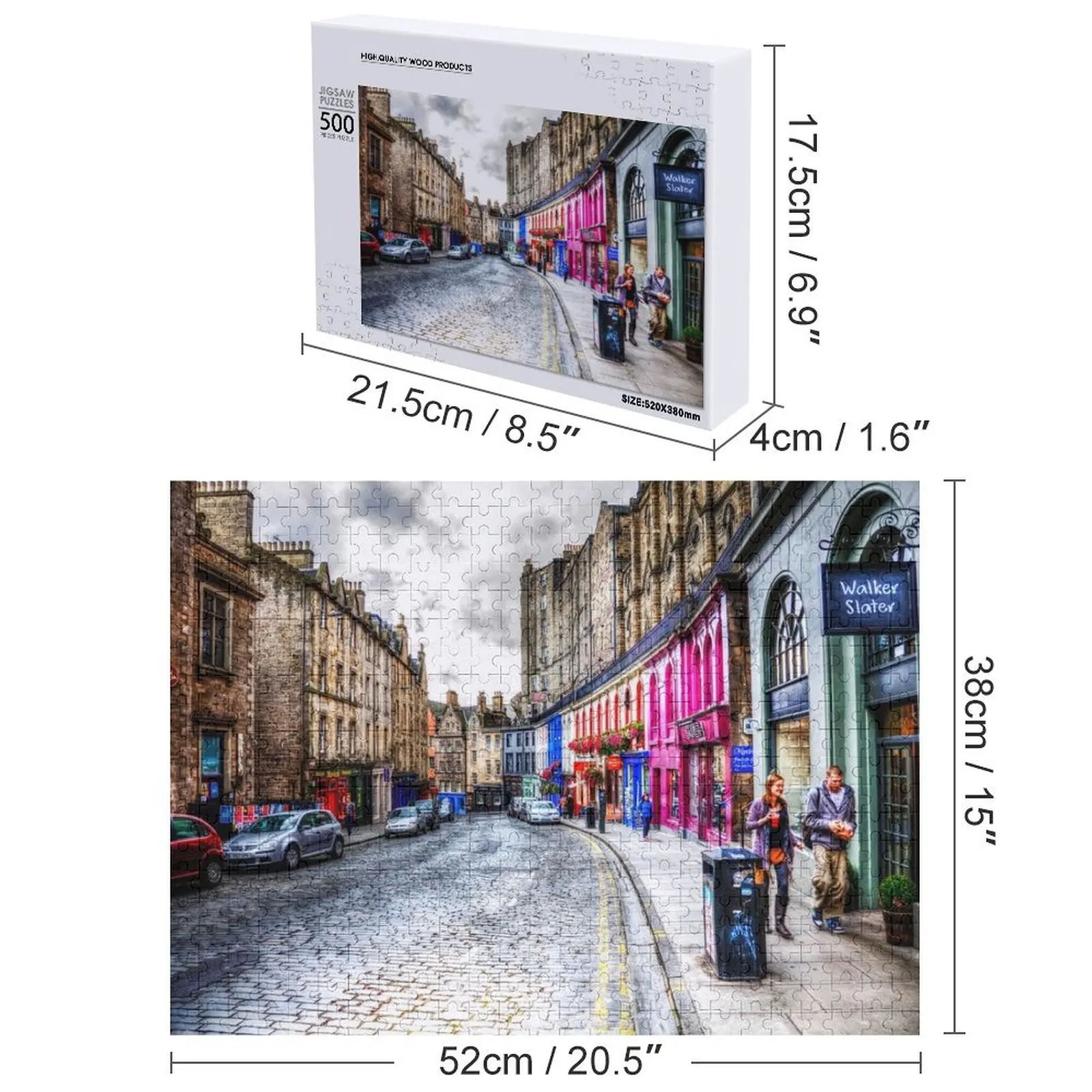 جراس ماركت ادنبره، اسكتلندا، أعلى التل بازل قطع ديوراما اكسسوارات صور مخصصة صور طفل اللعب لغز