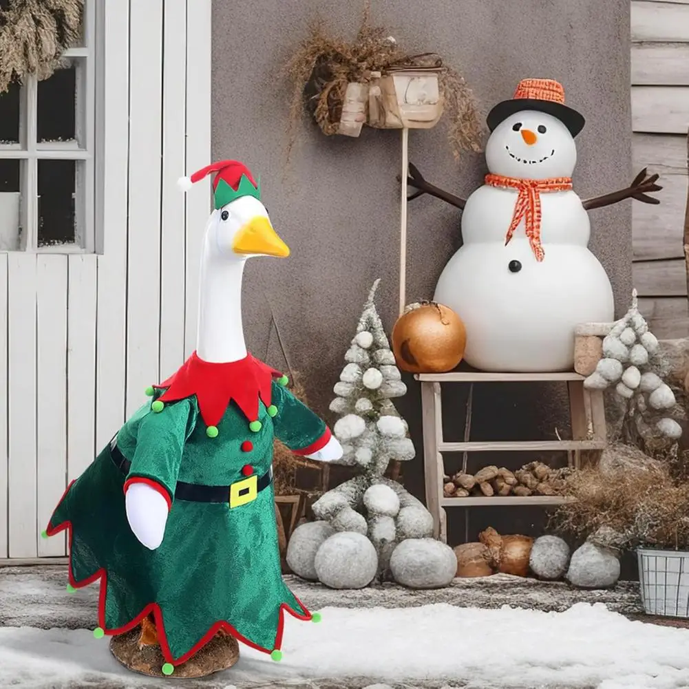 

Festive Goose Costume for Outdoor Display Christmas Goose Outfit Festive Santa Claus Goose Outfit for 23 High Cement for Garden