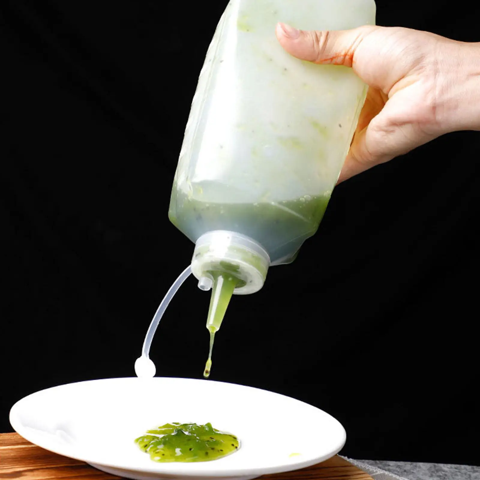 2 Botellas Exprimibles Grandes de 141 mm de Diámetro para Mermelada, Miel, Salsas, Aderezos, Dispensador de Condimentos de Cocina a Prueba de Fugas, de Plástico