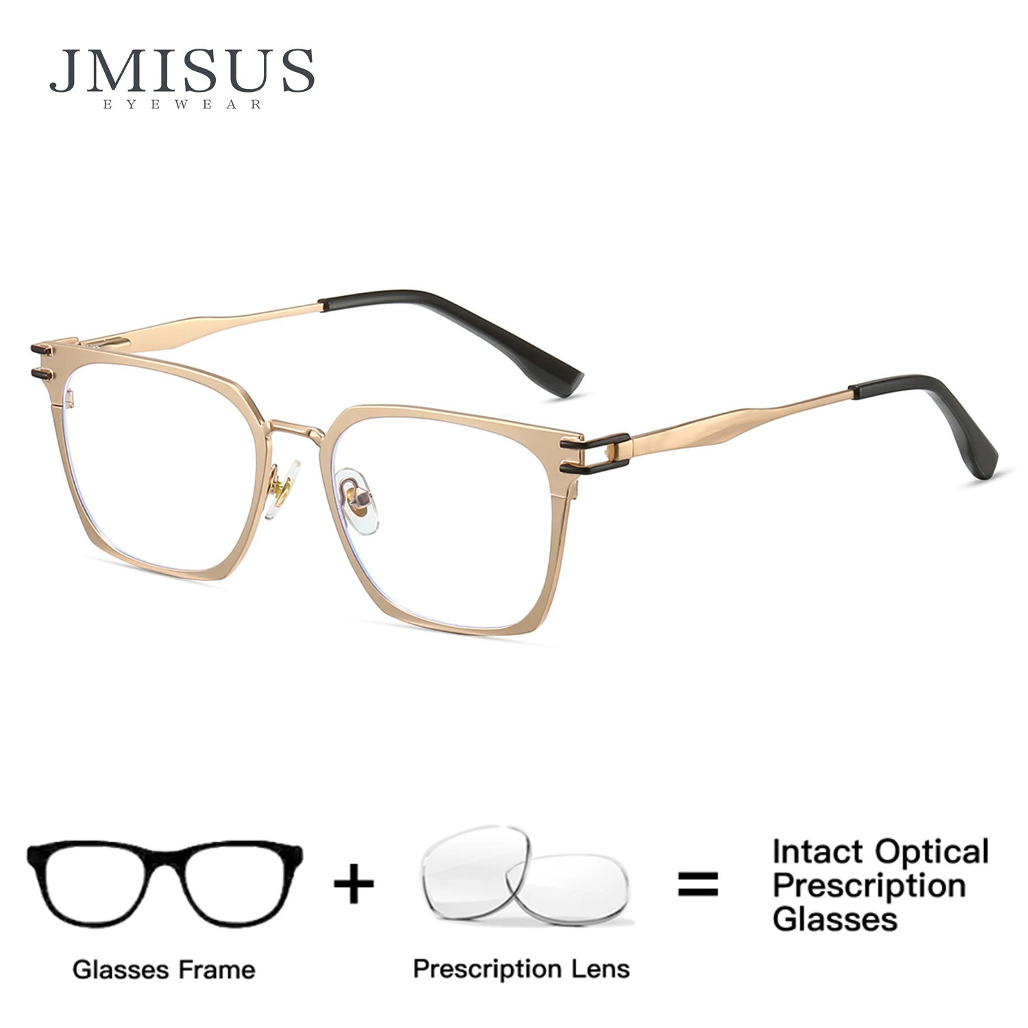 

JMISUS Fashion Square Progressive Prescription Glasses Men for High-quality Metal Male Photochromic Optical Eyewear