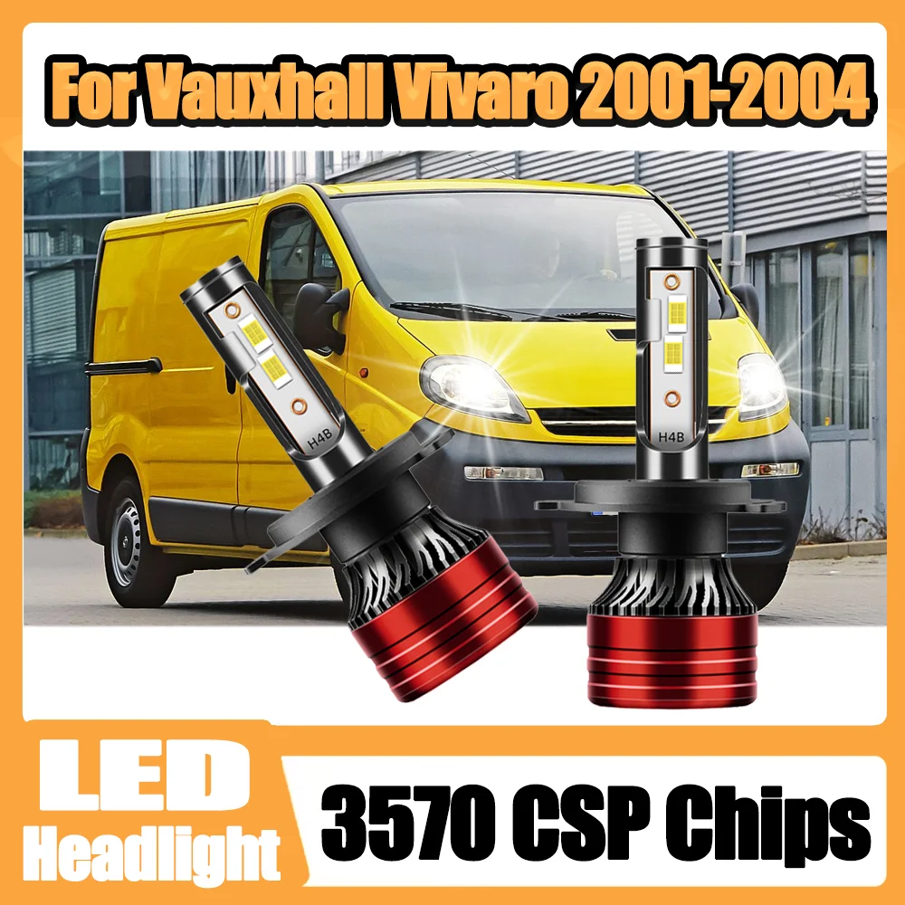

2PCS 120W High Power H4 Headlight Auto Lights High Lumens Lamps Led Brightest Upgraded CSP Chips For Vauxhall Vivaro 2001-2004