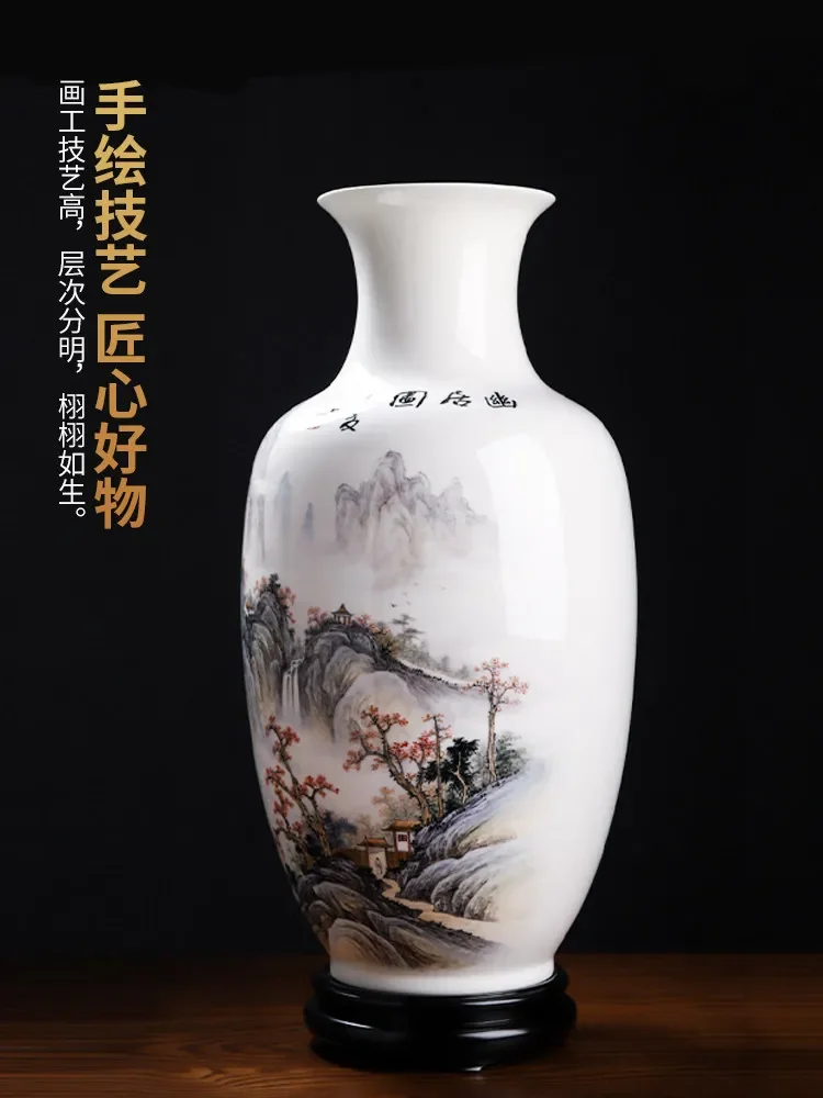 Painted ceramic large vase ornament high-end club hotel homestay model room ornament