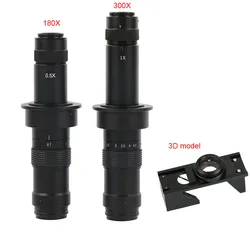 180X 300X Zoom 3D Parallel Light Lens C-mount Microscope Industrial Digital Camera Monocular Glass For PCB CUP Workpiece Detect