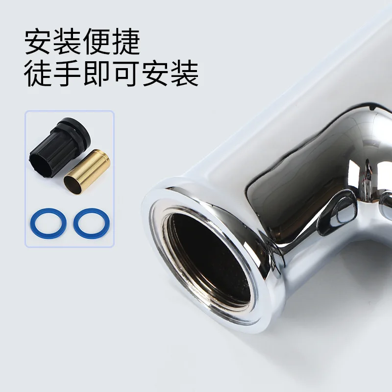 Full copper main body hot and cold kitchen faucet, kitchen sink sink with 360 degree rotating large curved pipe faucet