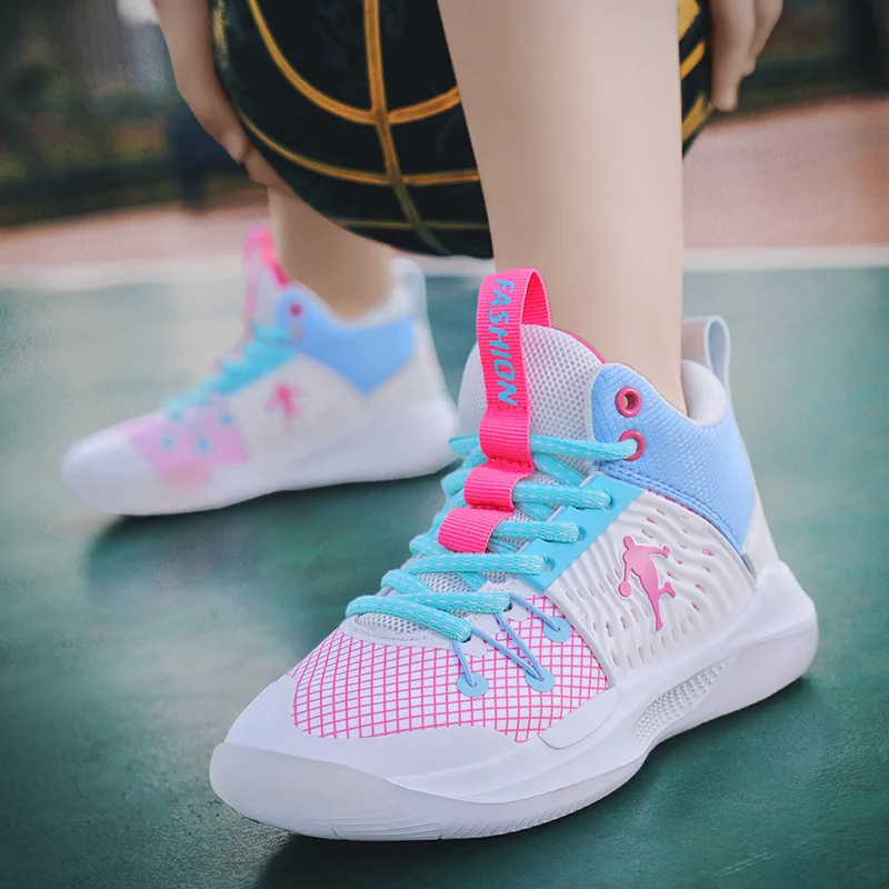 Brand Basketball Shoes For Kids Sneakers Non-Slip Cushion Boys Basketball Sneakers Sports Shoes Comfortable Children's Sneakers