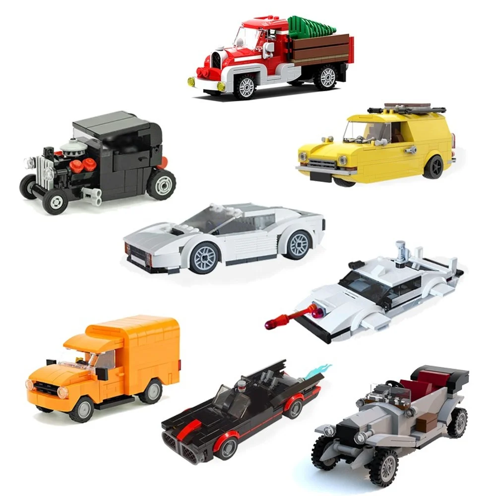 MOC A Variety Of Mini Car Building Blocks Set Model Policemen Car Classic Racing Model Brick Boy Birthday Gift Toy