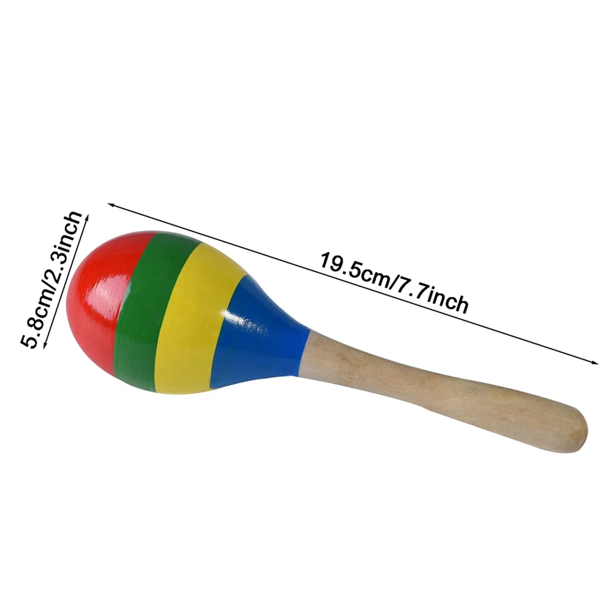 Chocalhos de percussão manual Maracas, instrumento musical de madeira Rumba Shaker para crianças e adultos, conjunto de 2