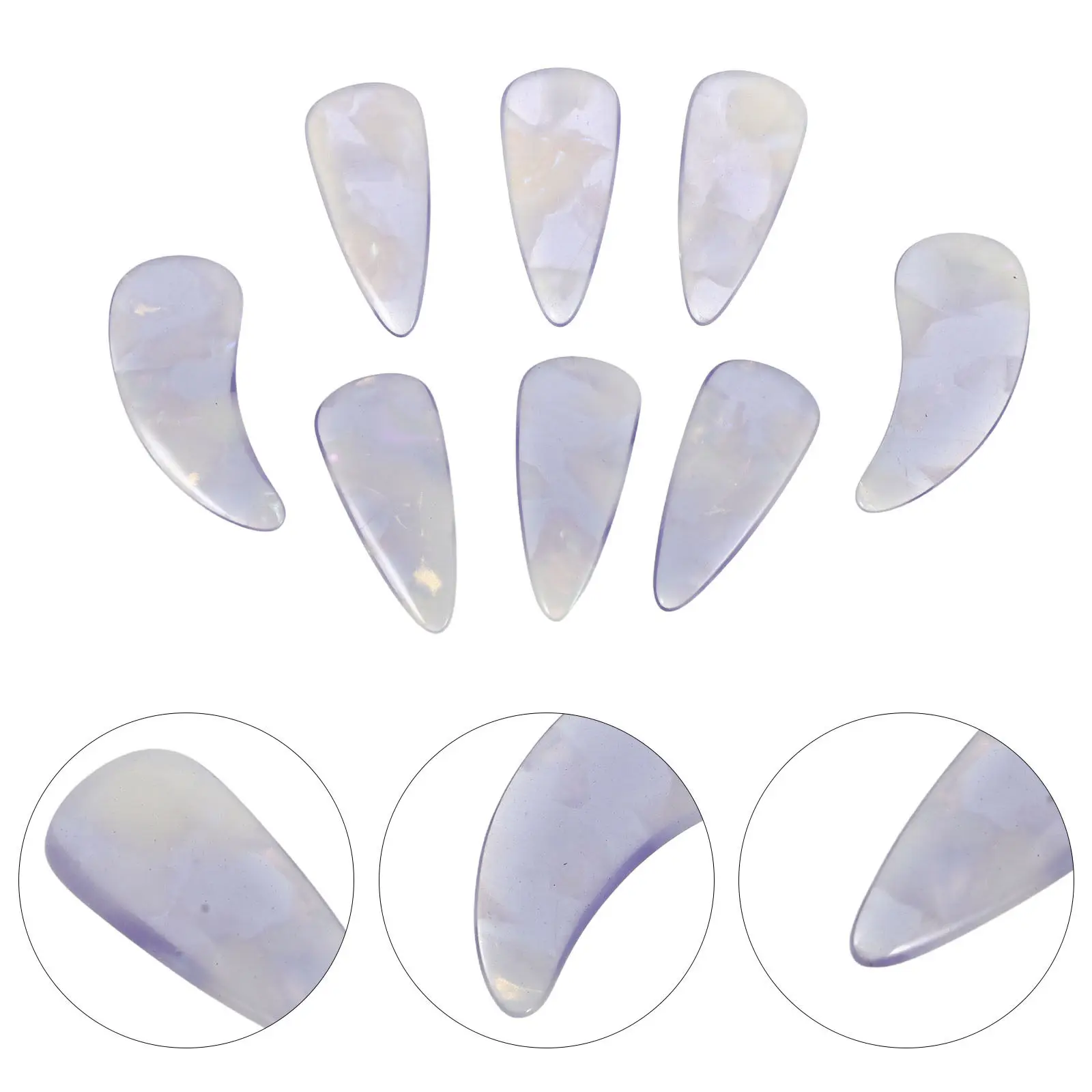 8Pcs Guzheng Nail Picks Double Arc Fingertip Protector Professional Chinese Zither Finger Nails Performance Practice Concert