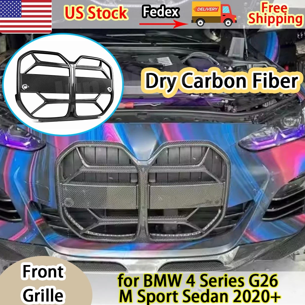 

Car Racing Grills Mesh Real Dry Carbon Fiber for BMW 4 Series G26 M Sport Sedan 2020+ Front Bumper Mesh Car Accessories Bodykit