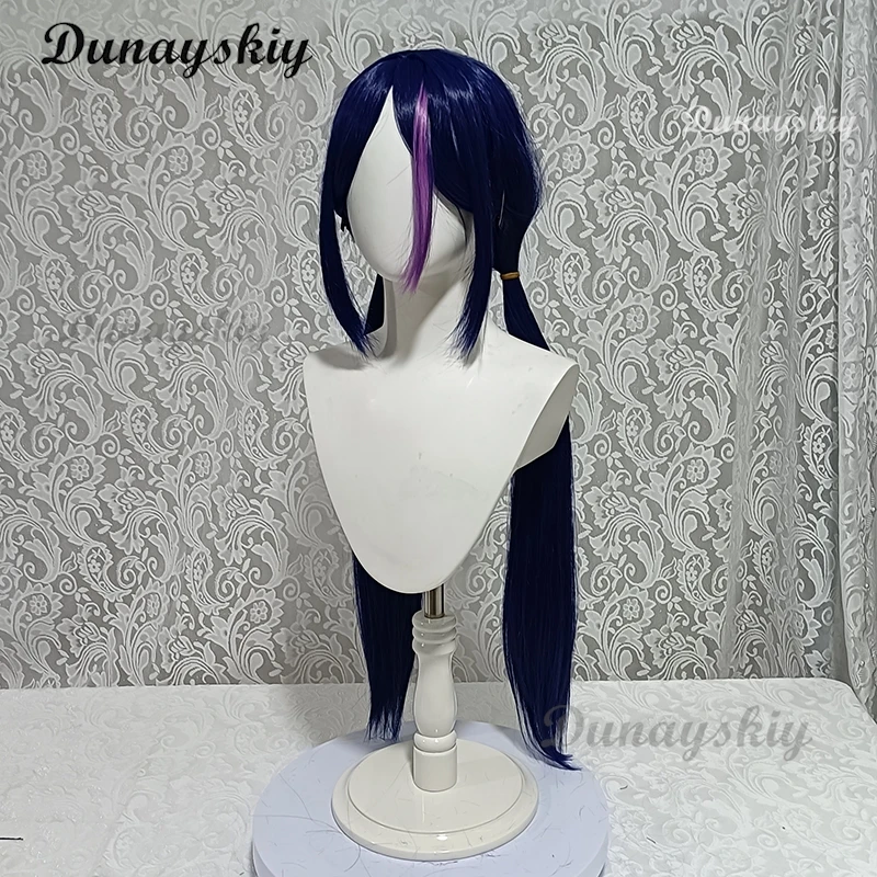 Game Miside Synthetic Wig Long 68cm Blue Purple Double Ponytail Wig Heat Resistance Fibre Party Cosplay Anime Mita Wigs
