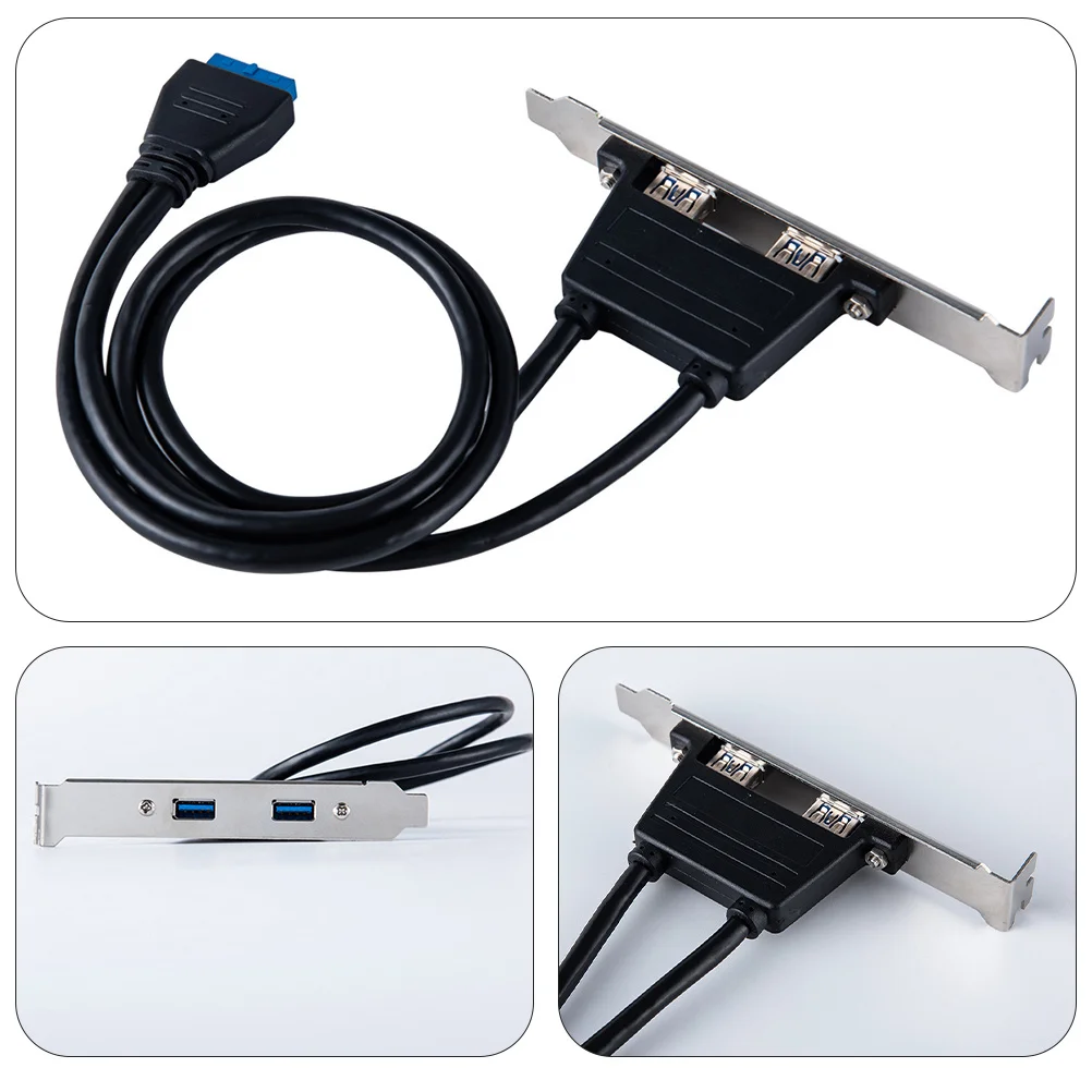 

Computer Chassis Rear Panel Header Bracket 20pin USB to Dual USB 3.0pcsi Slot Hub Expansion Connector 20pin Header Connector