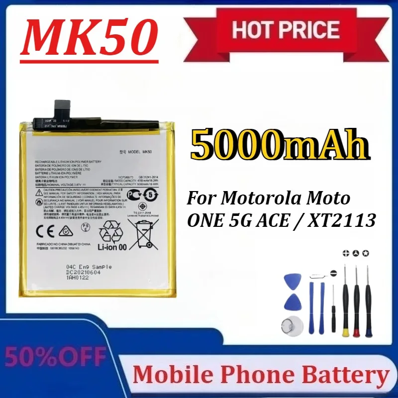 

Upgraded MK50 5000mAh Battery for Motorola One 5G Ace/XT2113/Moto G 5G MK50 Phone High-Capacity Batteries