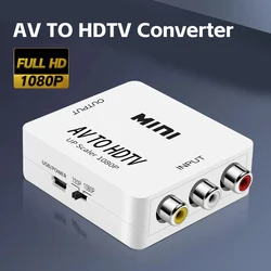 AV TO HDTV Adapter 1080P Video Composite Converter AV2HDTV RCA CVSB L R Video Scaler Converter Box